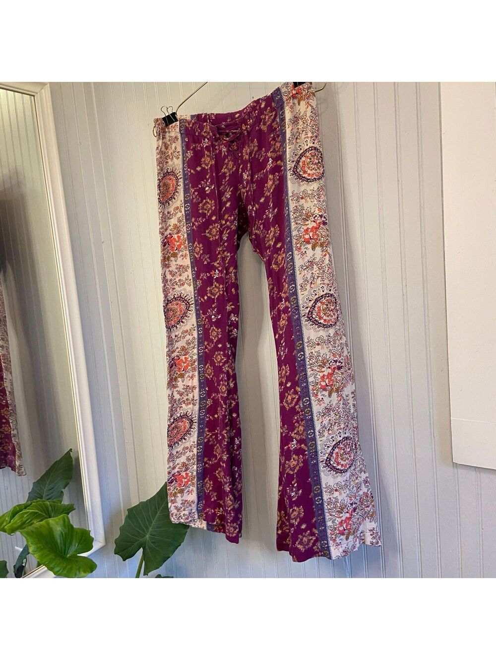 Billabong Pants Boho Paisley Flares Festival Hippie Floral Flower Child